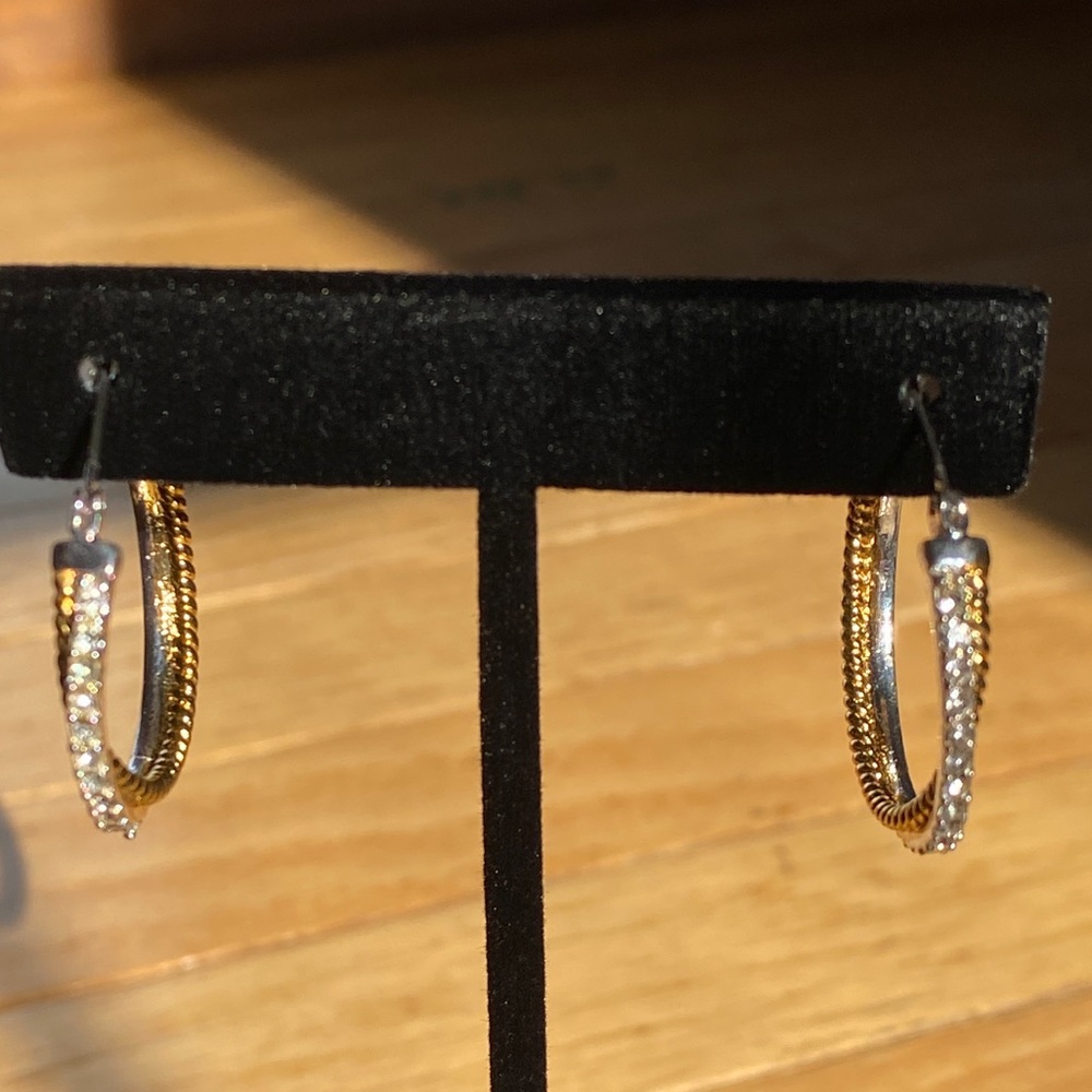 Silver/ gold plated hoop earrings